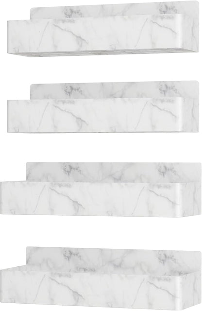 Mystozer Magnetic Spice Rack for Refrigerator, Kitchen Organizer and Storage Shelf, Marble(4 Pack)
