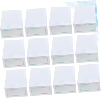 BESPORTBLE 12pcs Large White Stackable Plastic Shoes Storage Boxes Thickened Shoe Containers for Closet Organization and Storage