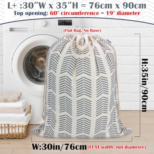Canvas Laundry Bag with Handles & Drawstring 30"Wx35"H, L+ Geom Arrow - Image 2