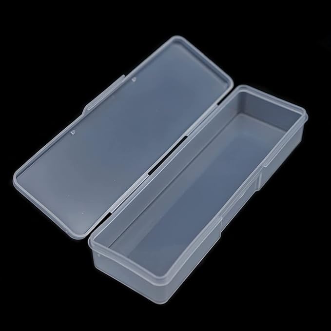 Lokyango 4 Pieces Plastic Storage Personal Box for Nail, Nail Implement Storage Box Organizer Case Manicure Tool Box for Nail Pedicure Supply Tools (clear)