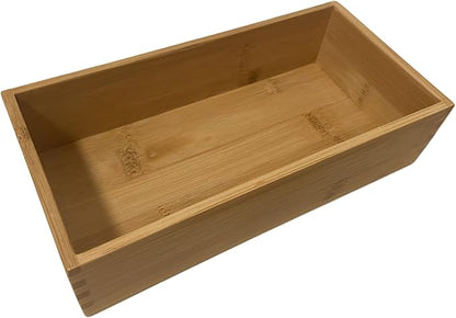 Bamboo Drawer Organizer - Kitchen Drawer Utensil Organizer Office Supplies Desk Organizer Makeup Silverware Tray Flatware Organization 8"*4"*2"