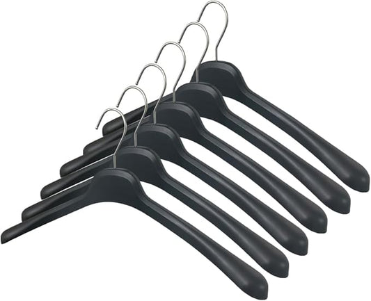 All Hung Up Hangers Plastic Coat Hangers, Clothes Hangers, (Black, 12pk)