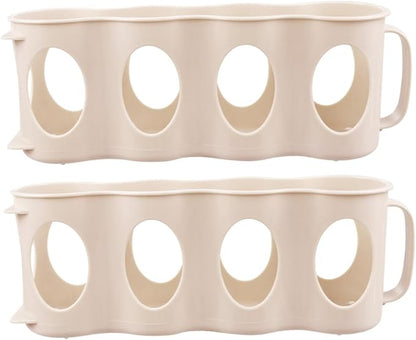 Unomor 4 Section Hand Pull Type can Organizer for Refrigerator Beverage can Storage Box Plastic Fridge Accessories Soda Organizer Kitchen Countertop Storage