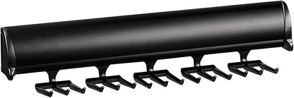 TAG Hardware Designer 15 Hook Full Extension Telescopic Tie Rack Closet Organizer (Black)