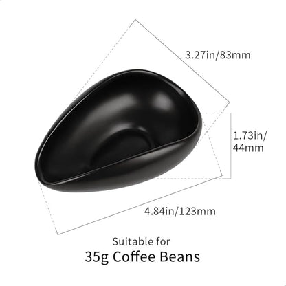 watchget Upgraded 30g Ceramic Coffee Dosing Cup & Tea Storage Tray, Single Dose Measuring Container for Coffee Beans & Loose Leaf Tea Dosing Vessel, Black