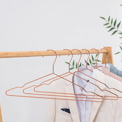 Tosnail 30 Pack 16.5" Stainless Steel Strong Wire Metal Hangers, Heavy Duty Clothes Hangers, Space Saving Closet Organizer - Rose Gold