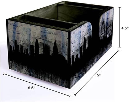 Bar Caddy - City Scene Design - 3 Compartment Caddy