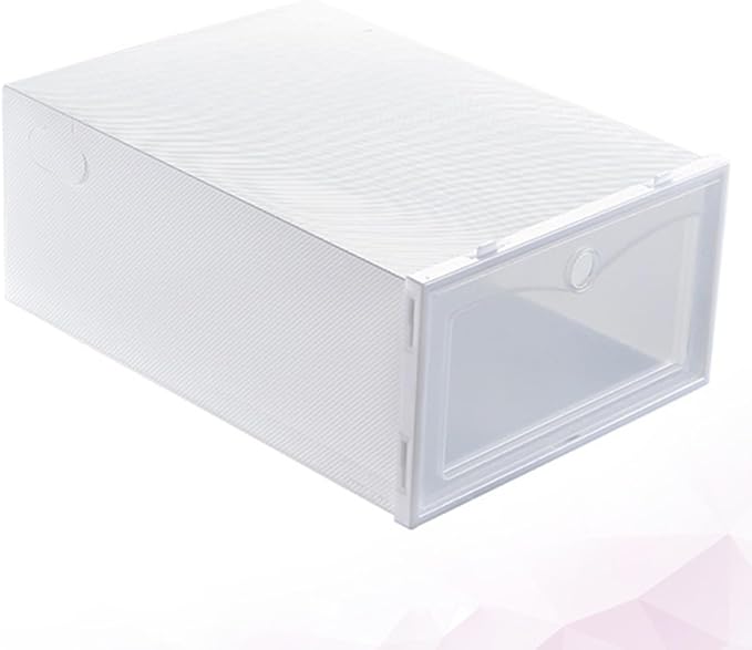 Thickened Shoe Storage Box 33x23x13cm White Dustproof Moisture-proof Stackable Shoe Organizer 6pcs for Home Closet and Gym Use