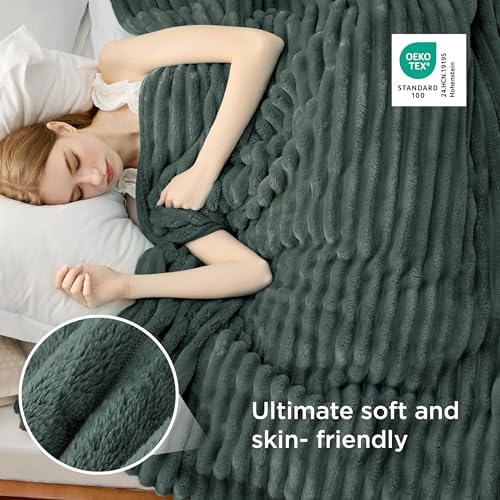 Bedsure Soft King Size Blankets for Bed Mallard Green 108"x90" - Image 4