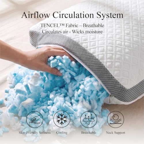 Standard Bed Pillow, Tencel Lyocell, Shredded Memory Foam - Image 3