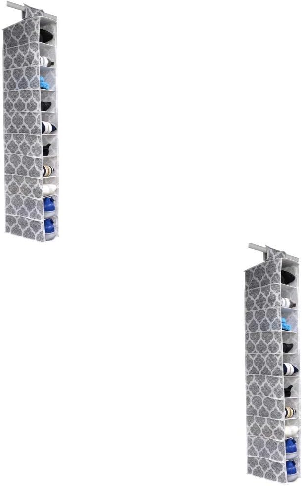 Home Basics Arabesque Non-Woven Closet Storage (2, 10 Shelf Hanging Closet Organizer)