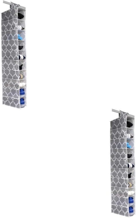 Home Basics Arabesque Non-Woven Closet Storage (2, 10 Shelf Hanging Closet Organizer)