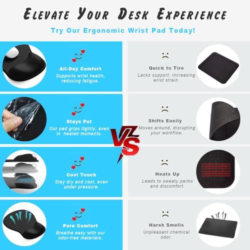 ErgoComfort Gel Wrist Rest Mouse Pad-Ergonomic Office Mousepad with Wrist Support-Non-Slip, Design Desk Accessories Mat for Home&Game Decor (06Azure Dream) - Image 6