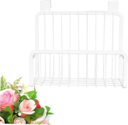 Over the Cabinet Door Hanging Basket Organizer Nail Kitchen Storage for Condiments Strong Bearing Capacity Fits Cabinets Up to Thick for Bathroom and Office Use