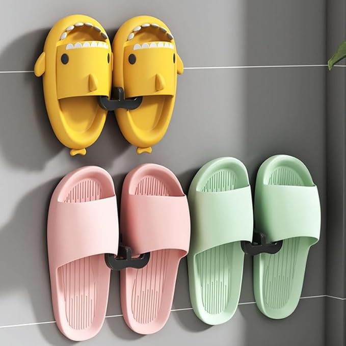 6Pcs Self-Adhesive Wall Slipper Rack Durable Foldable No-Drill Installation for Door Cupboard Bathroom Kitchen Home Organizer Water-Resistant