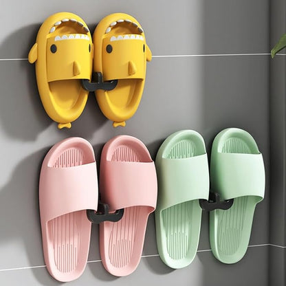 6Pcs Self-Adhesive Wall Slipper Rack Durable Foldable No-Drill Installation for Door Cupboard Bathroom Kitchen Home Organizer Water-Resistant