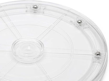 2Pcs 7” Clear Acrylic Turntable Organizer, Rotating Organizer Swivel Plate for Bathroom Kitchen Cabinet Table Spice Rack Cake Pantry