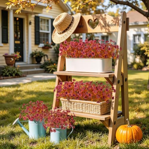 Alupssuc 24 Bundles Artificial Fall Flowers, UV Resistant Faux Mums Porch - Image 4
