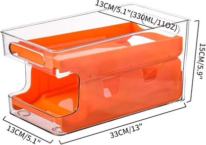 Soda Cans can Be Stacked with Storage Racks and Automatically Roll Off The Beverage Racks, It is Suitable for Refrigerators, Freezers, Kitchens, Countertops and Cabinets (Orange)
