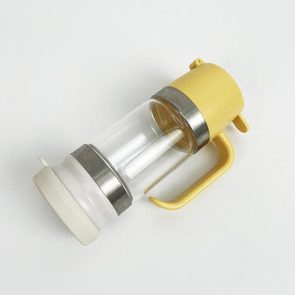Honey Dispenser No Drip with Base, 2026 New Glass Honey Dispenser, Maple Syrup Dispensers, Syrup and Jam, Honeys Container with Handle, Mess-Free Honeys Jar Container for Quantitative Extraction