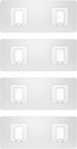 4 Pack Shower Caddy Adhesive Replacement, Waterproof Adhesive Strips for Shower Shelf, Strong Adhesive Flat Hooks for Bathroom Storage Shelves and Kitchen Racks No Drilling, Clear
