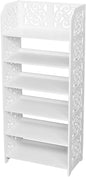 6 Tier Wood-Plastic Board Shoe Racks,Narrow Vertical Shoes Rack,Freestanding Shoe Organizer Shelf,Shoe Rack Storage Organizer,with Shelves,for Closet, Entryway, Front Door Entrance, Hallway (White)