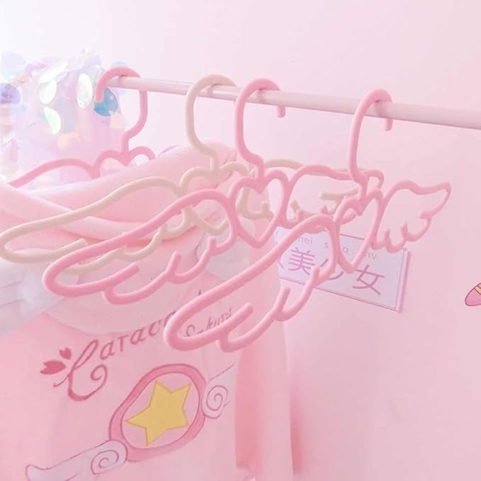 Cute Angel Wing Clothes Hanger - Heart-Shaped Design for Dorm Room - Perfect for Ties, Scarves, and Accessories (5 Pcs)