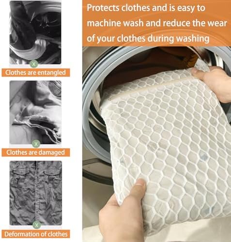 6Pcs Durable Honeycomb Mesh Laundry Bags for Delicates (3L 3M) White - Image 4