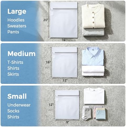 BAGAIL Laundry Bags Mesh Wash Bag for Intimates Lingerie and Delicates, 3Pcs(1S,1M,1L) - Image 2