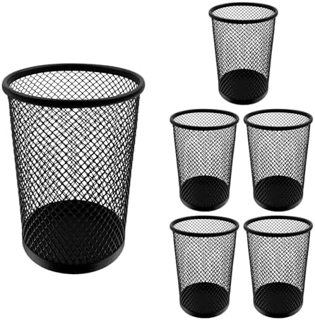 HSYMQ Desk Pencil Pen Holder, Wire Mesh Pen Cup Holder for Desk Organizer and Office Desk Accessories (6 Pack) by HSYMQ