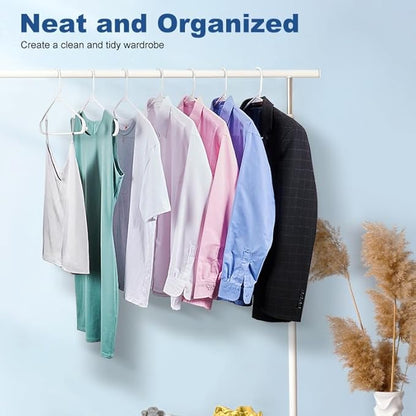 HOUSE DAY 500 Pack Plastic Clothes Hangers, Commercial Bulk Shipment for Business, Sturdy Durable Lightweight Hangers White Ideal for Retail Dry Cleaners Warehouses, Save Cost & Warehouse Space