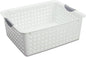Sterilite Large Ultra Basket, Open Storage Bin to Organize Closets, Cabinets, Pantry, Shelving and Countertop Space, White, 1-Pack
