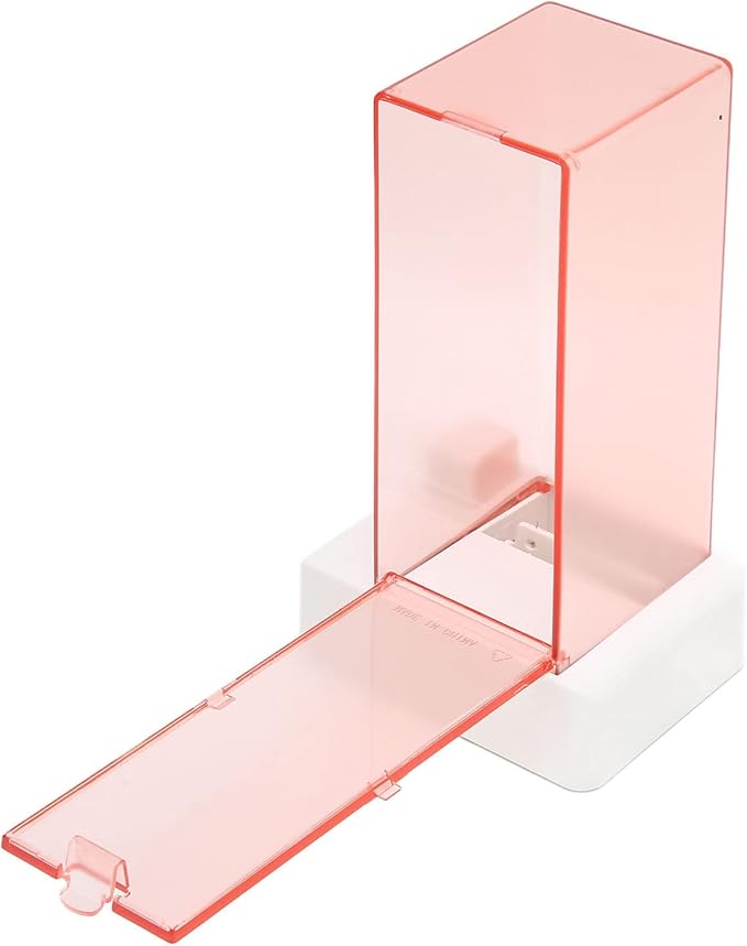 Automatic Cotton Pad Dispenser,Automatic Cotton Pad Holder, Cotton Pad Holder Organizer, Pink Transparent Appearance Easy Take PC Automatic Cotton Pad Storage, for Lint Free Nail Wipes, cotton pa