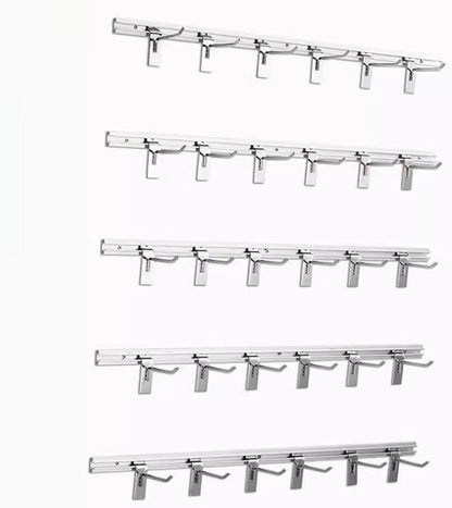 Helmet Holder Wall Mount, Wall Mounted Hard Hat Rack, Constructed Strong Steel, Workshop Construction site Wall Hanging Safety Helmet Storage Hanger Combination Shelf(Silver,90cm/35.4in)