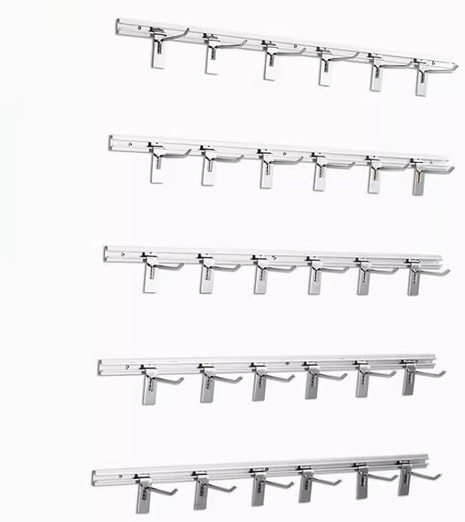 Helmet Holder Wall Mount, Wall Mounted Hard Hat Rack, Constructed Strong Steel, Workshop Construction site Wall Hanging Safety Helmet Storage Hanger Combination Shelf(Silver,50cm/19.7in)