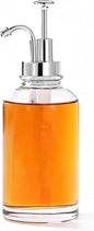 Asixxsix Coffee Syrup Dispenser, 500ml Clear Thickened Glass Soap Dispenser Bottle with PP Press Pump, High and Low Temperature Proof, Syrup Containers for Maple Honey (Silver Pump Head)