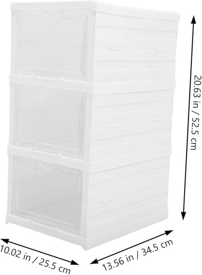 Happyyami Shoe Storage Containers Stackable Shoe Boxes Covers Style Organizer for