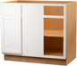 Quicklock RTA (Ready-to-Assemble) | Base Kitchen Cabinets - Shaker Style | Made in America (Pure White, 42" Wx34.5 Hx24 D Blind Corner)
