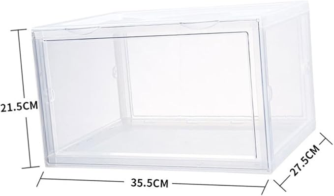ABOOFAN Shoe Storage Box with Dustproof Design, Buckle-connected Modular Shoe Organizer, Sturdy Stackable Plastic Container for Home Closet Use