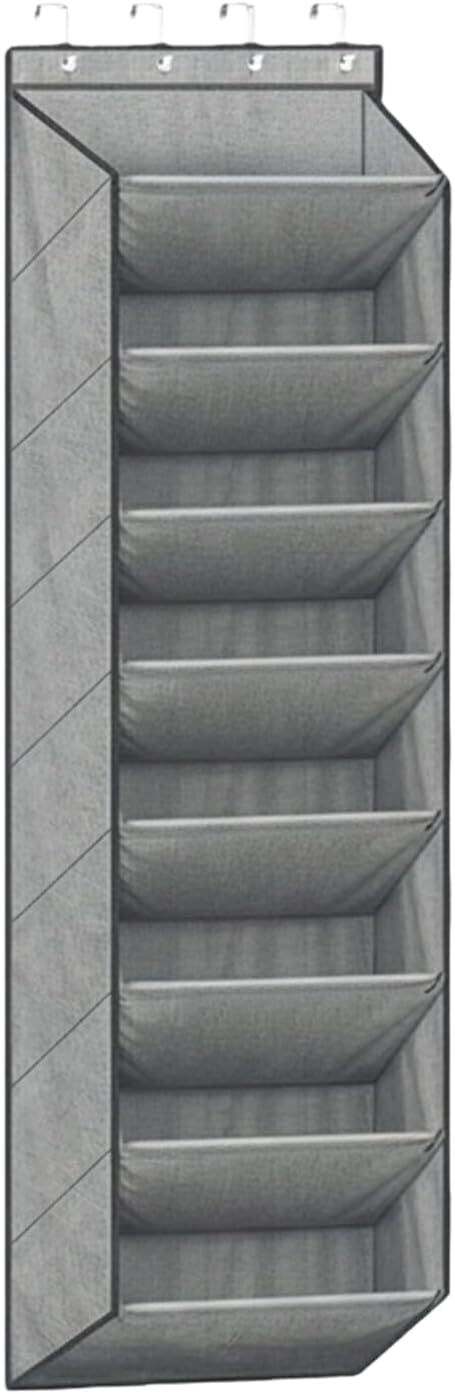 Over the Door Shoe Organizer - 8 Tiers Storage Holder, Large Deep Pocket Rack, Durable Hanging Shoe Storage | Closet Wall Door Bedroom for Dorm RV Boot Sock Headphone Organization
