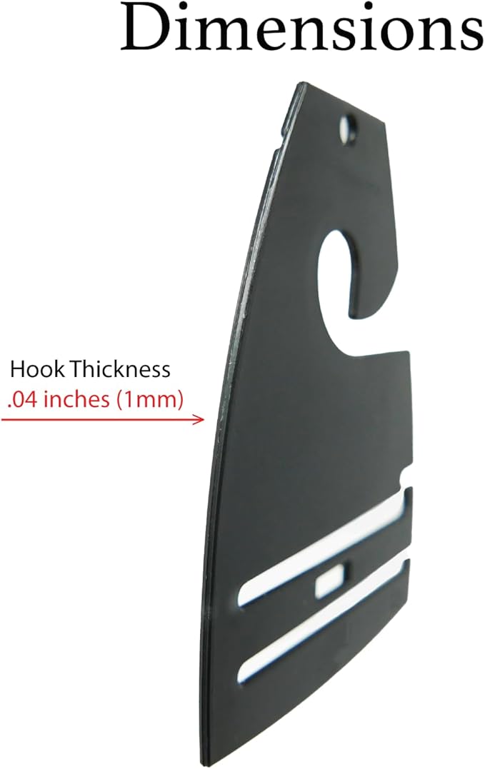 Black Neck Tie Hangers for Retail, Economic Plastic Tie Hooks, 1000 Pack