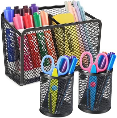 Magnetic Pen Holder, Metal Strong Magnet Pen Cup Magnetic Marker Storage Basket Locker Organizer for Whiteboard Refrigerator Fridge Locker Accessories Classroom Must Haves Teachers School Supplies by VICNOVA