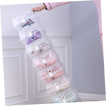 SOLUSTRE Thickened Flip Shoe Box Shoe Cube Organizer Lids Large Storage Box for Sneakers Plastic for Men Women