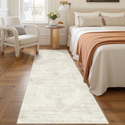 2'6 x 8' Runner Rug Non Slip,Washable Kitchen Rugs,Beige - Image 4