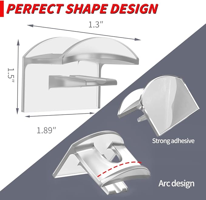 SUPERNIGHT 12 Pack Adhesive Hat Hooks for Wall, Hat Racks for Baseball Caps, Minimalist, No Drilling, Strong Hold Hat Hangers for Closet Door Wall (Transparent)