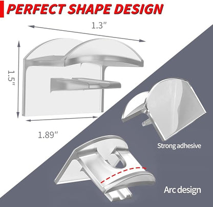 SUPERNIGHT 12 Pack Adhesive Hat Hooks for Wall, Hat Racks for Baseball Caps, Minimalist, No Drilling, Strong Hold Hat Hangers for Closet Door Wall (Transparent)