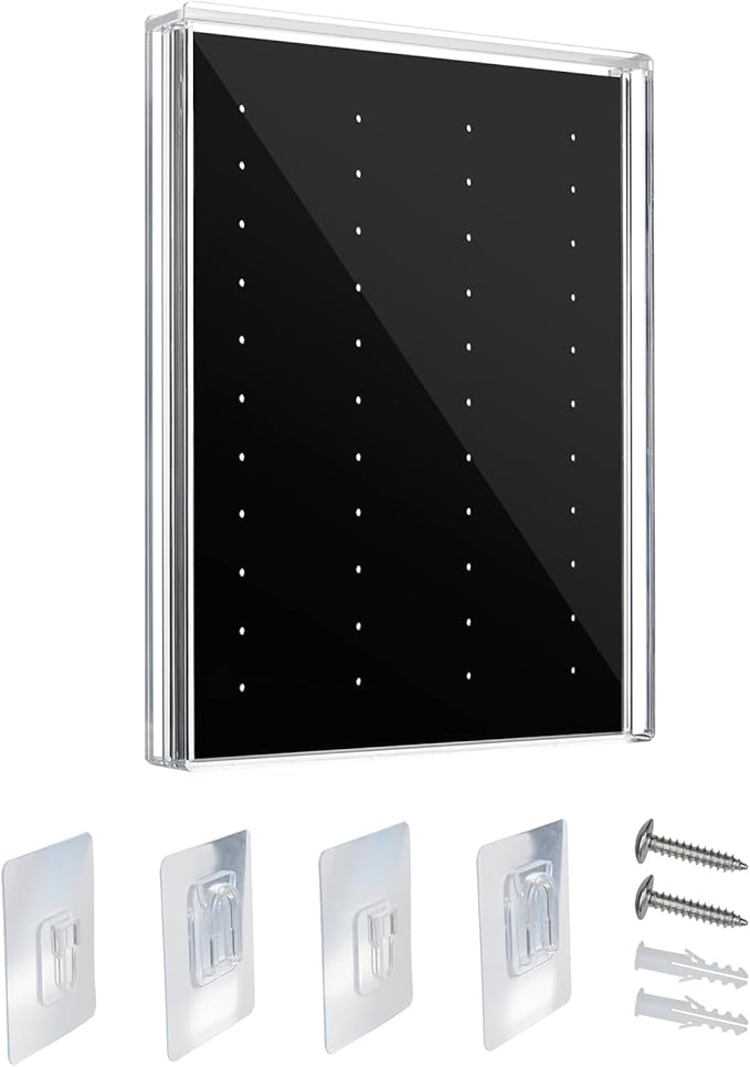 Acrylic Enamel Pin Display Case, Pin Shadow Boxes, Pin Collection Case for Wall & Tabletop Display, Pin Holder for Disney Pins, Pin Badge, Jewelry Pins, Hark Rock Pins (Clear, 8.8 x 6.8 inches)