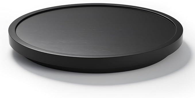 LAMU 12' Wood Lazy Susan Organizer Turntable for Cabinet, Lazy Susan for Table Top, Pantry, Kitchen, Bathroom, Countertop, Rotating Spice Organizer, Vanity Decor Tray, Pine Wood, Black