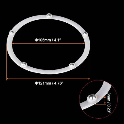 MECCANIXITY 4.8inch Rotating Swivel Stand with Steel Ball Bearings Annular Lazy Susan Base Turntable for Kitchen Corner Cabinets, 121 x 105mm White Pack of 6