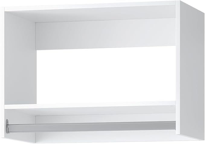 Tall Hanging Closet Unit, Modular Closet System, Wood Closet System Organizer with Storage for Walk In Closets, Clothing Rack Wardrobe Closet for Hanging Clothes, Bedroom, White, 28.5"W